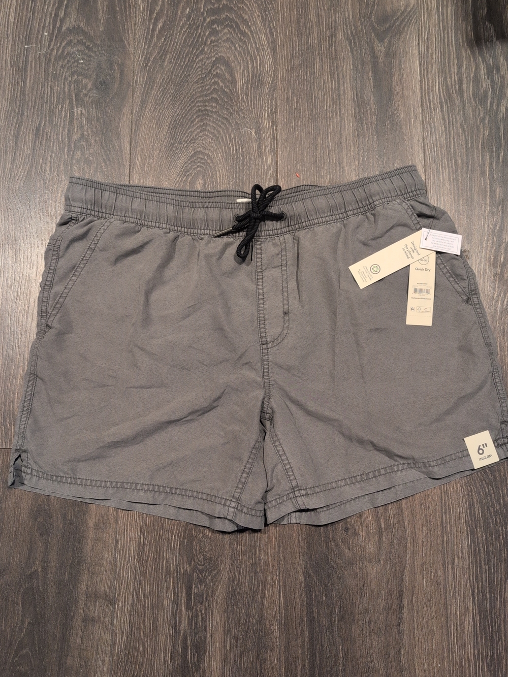 No Boundaries Men's Elastic Waist Swim Trunks 6" Inseam, L (36-38) NWT Quick Dry
